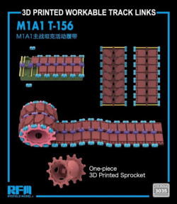 3D Printed work. tracks T-156 w/One-piece Sprocket