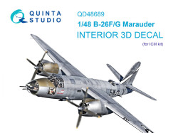 B-26F/B-26G Marauder 3D-Printed & coloured Interior on decal paper (ICM)