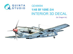 Bf 109E-3/E-4 3D-Printed & coloured Interior on decal paper (Dragon)