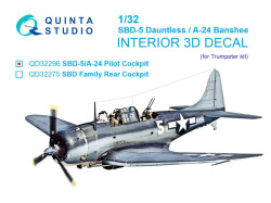 SBD-5 Dauntless/A-24B Banshee. Pilots Cockpit 3D-Printed & coloured Interior on decal paper (Tru