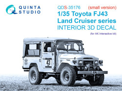Toyota FJ43 Land Cruiser series 3D-Printed & coloured Interior on decal paper (AK Interactive) (Smal