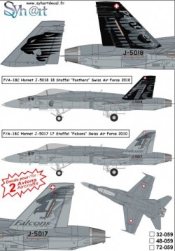 F/A-18C Hornet J-5017 & J-5018 Staffel 17 & 18 Swiss AF 2010