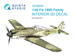 Fw 190D family 3D-Printed & coloured Interior on decal paper (Miniart)