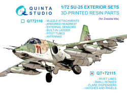 Su-25 Exterior Set Pt.2: rivet lines, small intakes, flare dispensers, harches and panels (Zvezda)