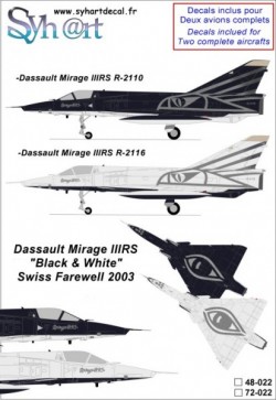 Mirage IIIRS R2110 & R2116 Swiss Black & White