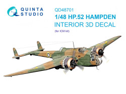 HP.52 Hampden 3D-Printed & coloured Interior on decal paper (ICM)