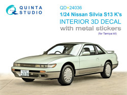 Nissan Silvia S13 K-s 3D-Printed & coloured Interior on decal paper (Tamiya) (with metal sticker par