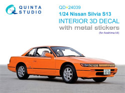 Nissan Silvia S13 3D-Printed & coloured Interior on decal paper (Aoshima) (with metal sticker parts)