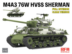 M4A3 76W HVSS Sherman late full interior CLEAR VS.