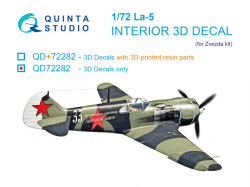La-5 3D-Printed & coloured Interior on decal paper (Zvezda)