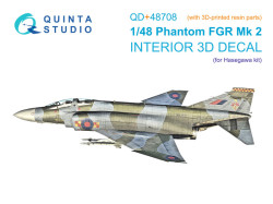 F-4M Phantom FGR.2 3D-Printed & coloured Interior on decal paper (Hasegawa) (with 3D-printed resin p