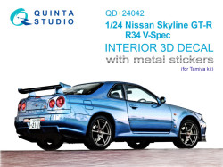 Nissan Skyline GT-R R34 V-Spec 3D-Printed & coloured Interior on decal paper (Tamiya) (with metal st