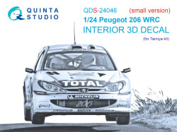 Peugeot 206 WRC 3D-Printed & coloured Interior on decal paper (Tamiya) (small version)
