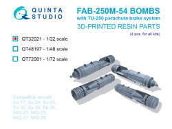 FAB-250 M-54 Bombs with TU-250 parachute brake system, 4 pcs (for all kits)