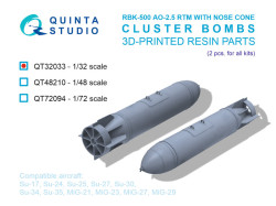 RBK-500 AO-2.5 RTM (version with nose fairing) Cluster Bombs, 2 pcs (for all kits)