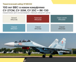 ACRYLIC PAINT SET: RUSSIAN AEROSPACE FORCES — SU-27SM, SU-30M, SU-35S AND YAK-130, NEW CAMOUFLAGE