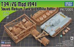 WWII T34/76 Soviet Medium Tank with Mine Roller