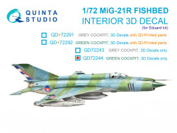 MiG-21R (Green panels) 3D-Printed & coloured Interior on decal paper (Eduard)