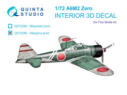 A6M2 Zero (Nakajima Prod.) 3D-Printed & coloured Interior on decal paper (Fine molds)