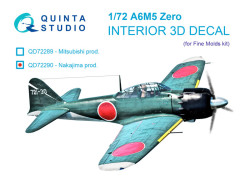A6M5 Zero (Nakajima Prod.) 3D-Printed & coloured Interior on decal paper (Fine molds)