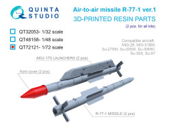 R-77-1 Ver.1  Air-to-Air Missiles with Launchers, 2 pcs (for all kits)