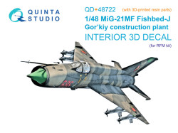 MiG-21MF (Gorkiy plant) 3D-Printed & coloured Interior on decal paper (RFM) (with 3D-printed resin p