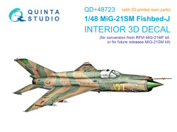 MiG-21SM (suitable for conversion from MiG-21MF) 3D-Printed & coloured Interior on decal paper (RFM)