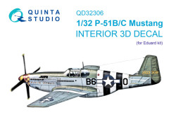P-51B/P-51C Mustang 3D-Printed & coloured Interior on decal paper (Eduard)