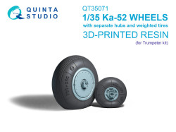 Ka-52 Wheels with separate hubs and weighted tires (Trumpeter )