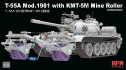 T-55A Model 1981 with KMT-5M Mine Roller