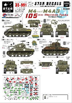 US M4 and M4A1 105mm Sherman Tanks in NWE 44-45
