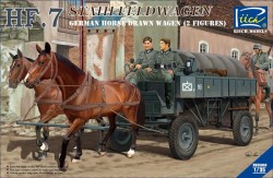 German Hf.7 Horse drawn Steel field wage w/2Horses &2 Figures