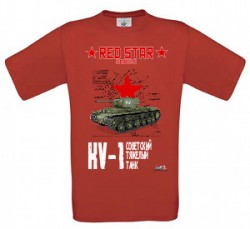 Tričko krátky rukáv KV-1 - Červená XXXL