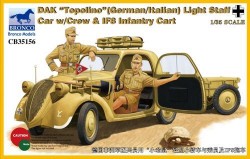 DAK Topolino (German-Italian)Light Staff Car w/Crew & IF8 Intantry Cart