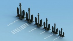 Set of 24 pcs. US Navy Stockless Anchor