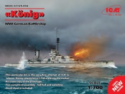 König WWI German Battleship Full hull and waterline