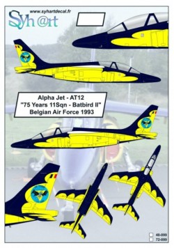 Alpha Jet AT12 "75 Years 11Sqn - Batbird II" Belgian Air Force 1993